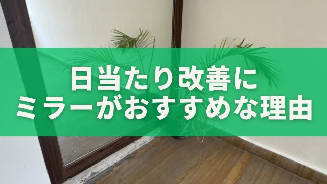 日当たり改善にミラーがおすすめな理由