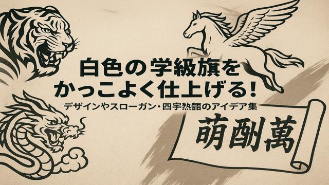 白色の学級旗をかっこよく仕上げる！ デザインやスローガン・四字熟語のアイデア集